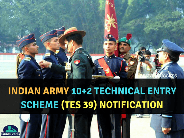 Indian Army 10+2 Technical Entry Scheme (TES 39) Notification