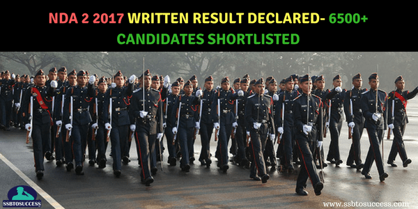 NDA 2 2017 Written Result Declared- 6500+ Candidates Shortlisted