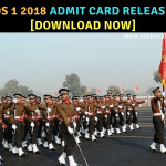 CDS 1 2018 Admit Card Download