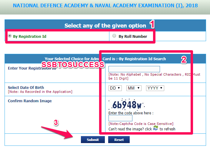 NDA 1 2018 Admit Card Download