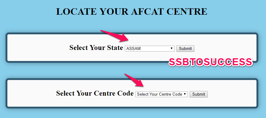 List Of AFCAT Online Exam Centre