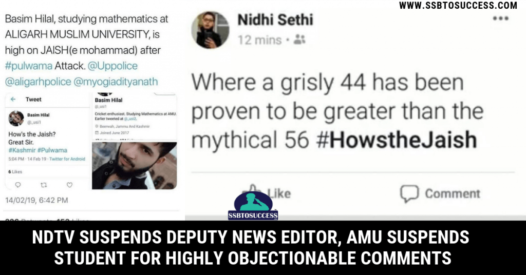 NDTV Suspends Deputy News Editor, AMU Suspends Student for Highly Objectionable Comments