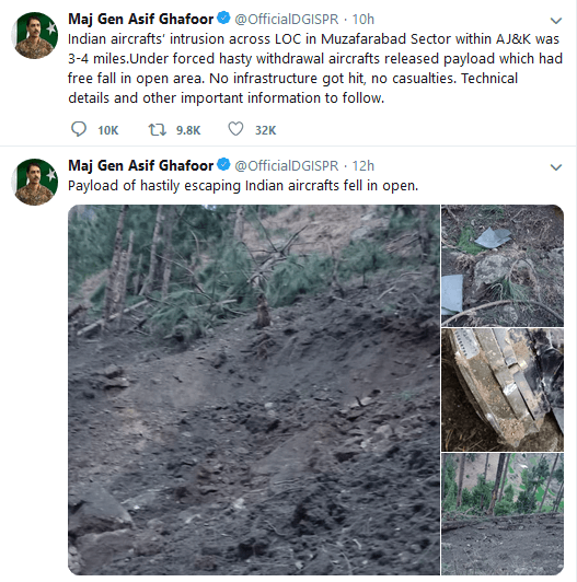 Maj General Asif Gharoof Tweet
