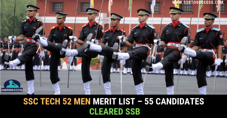 SSC Tech 52 Men Merit List Released – 55 Candidates Merit-In