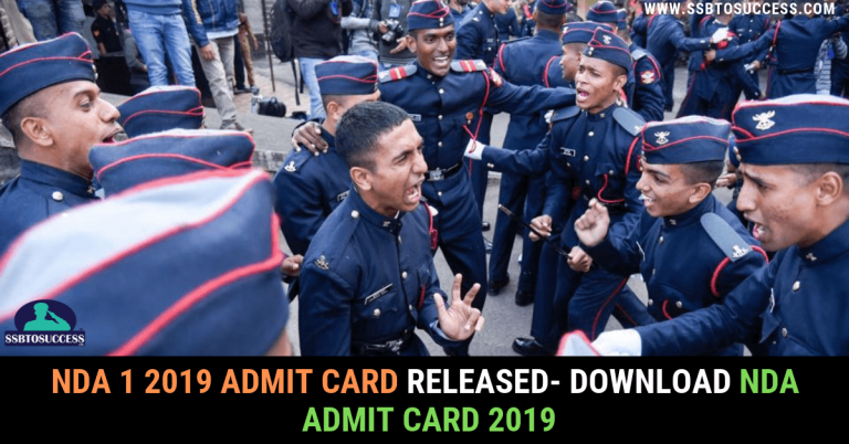 NDA 1 2019 Admit Card Released- Download NDA Admit Card 2019