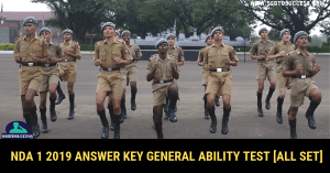 NDA 1 2019 Answer Key General Ability Test [All SET]