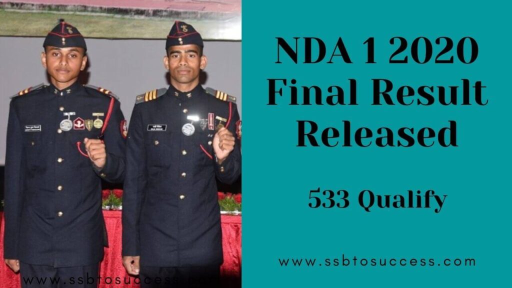 UPSC NDA NA (I) 2020 Final Result Released, 533 Qualify
