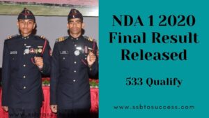 UPSC NDA NA (I) 2020 Final Result Released, 533 Qualify