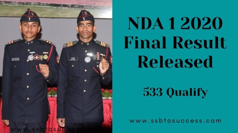 UPSC NDA NA (I) 2020 Final Result Released, 533 Qualify