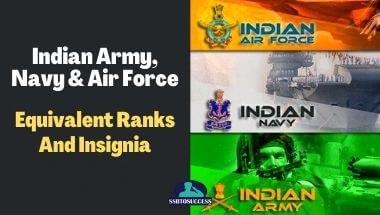 Equivalent Ranks And Insignia of Indian Army, Navy & Air Force