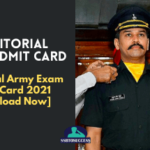 Territorial Army Exam Admit Card 2021