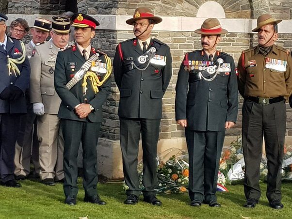 Colonel Nitin Negi wearing his grandfather's Victoria Cross